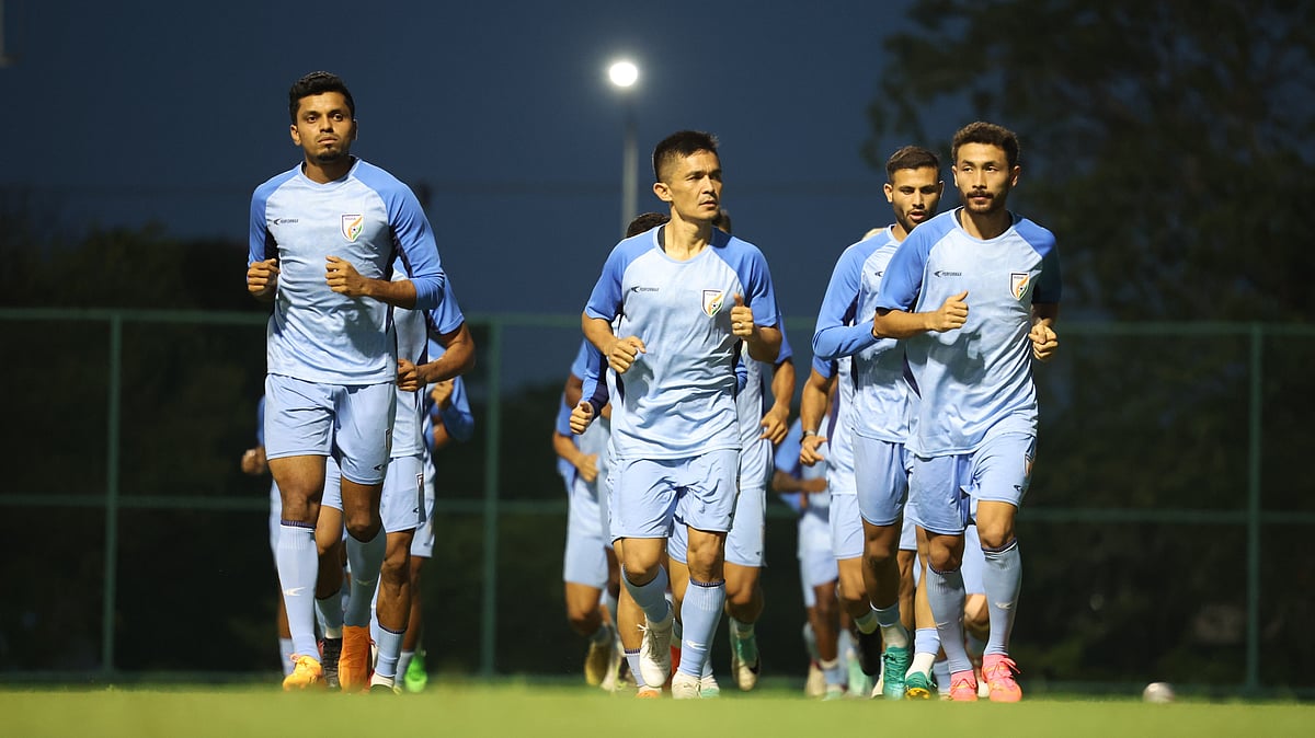 File photo of India captain Sunil Chhetri training with the team.   - AIFF Media