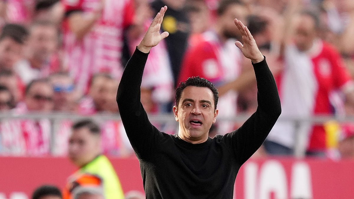 Xavi during Barca's defeat to Girona
