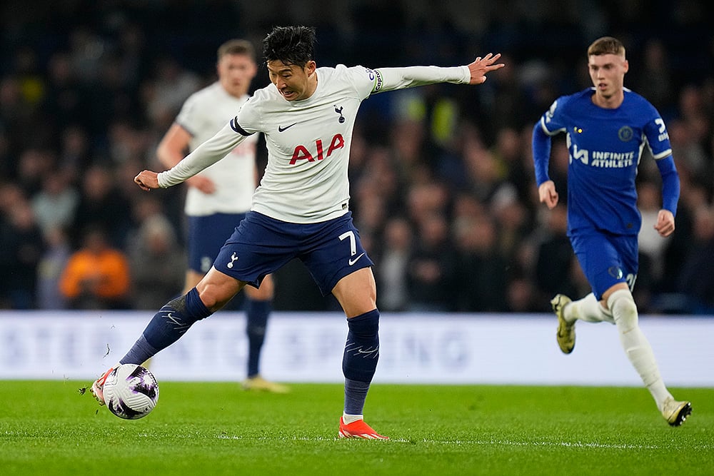 Tottenhams Son Heung-min in action against Chelsea