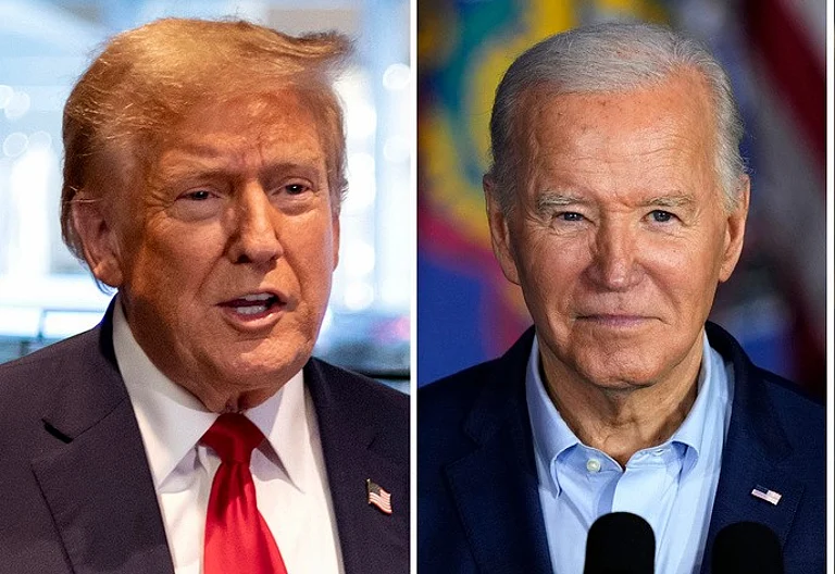 Former President Donald Trump (L) and President Joe Biden (R). - AP
