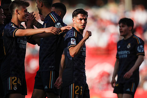 Brahim Diaz celebrates team's 4th goal