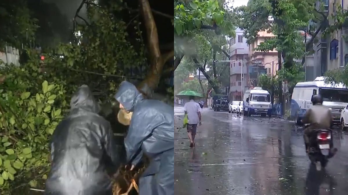 Screen grab from video posted on X/ANI : Aftermath of Cyclone Remal