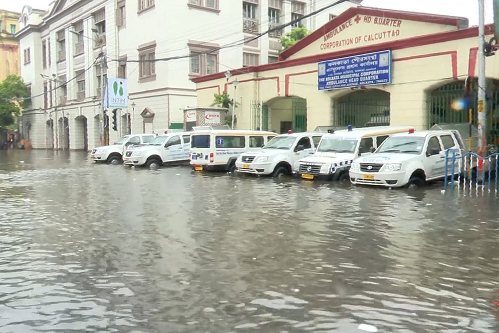 Waterlogged road in Kolkata - | Photo: PTI