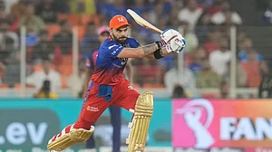 BCCI/IPL : Virat Kohli bats during the Indian Premier League 2024 Eliminator between Royal Challengers Bengaluru and Rajasthan Royals in Ahmedabad on May 22.