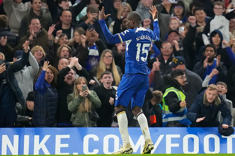 Chelseas Nicolas Jackson celebrates a goal