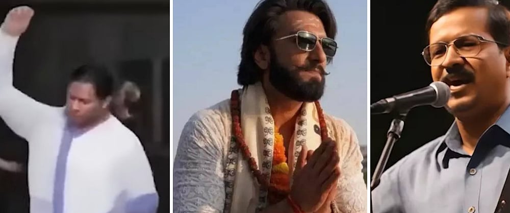 Screengrabs of Viral Deepfakes of Mamata Banerjee, Ranveer Singh, Arvind Kejriwal