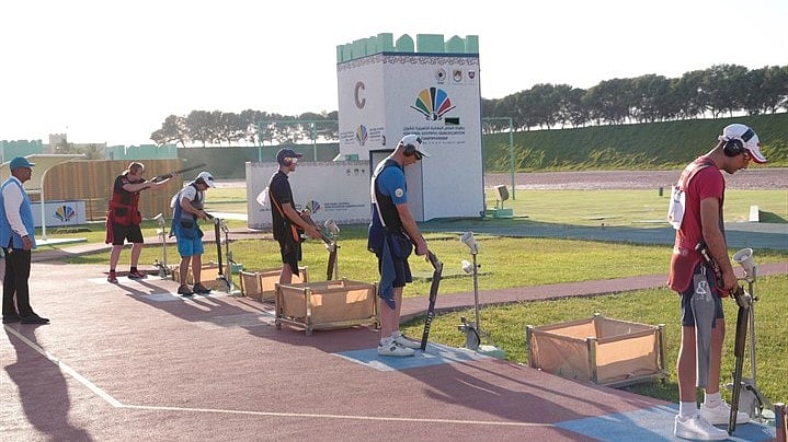 ISSF  : Trap shooting at the ISSF World Cup 2024 in Baku. 
