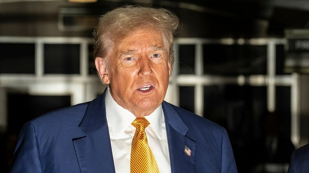 AP : Former President Donald Trump speaks to members of the media at Manhattan criminal court in New York, on Thursday, May 2, 2024. 