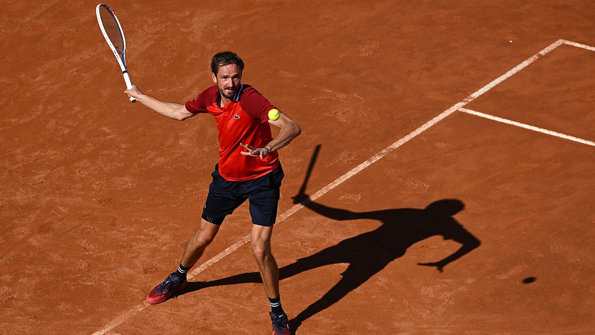 Daniil Medvedev in action on Saturday. - null