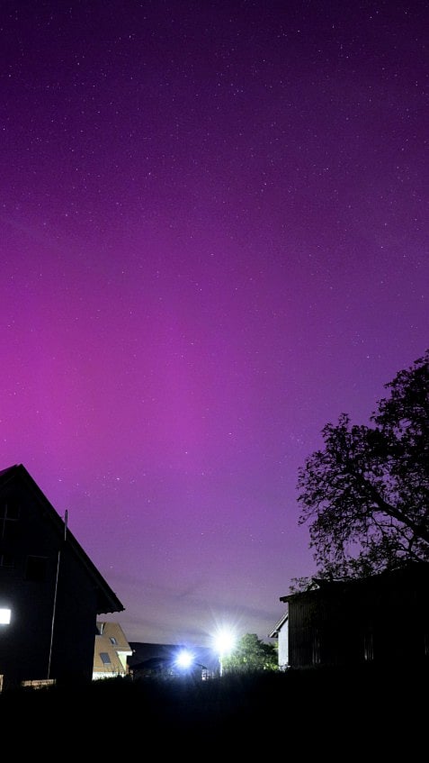 Northern Lights Glow Up in the Switzerland sky.