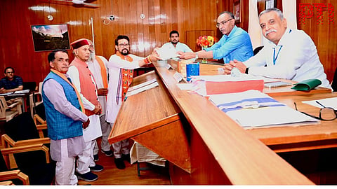Anurag Thakur files nomination for Hamirpur LS seat.