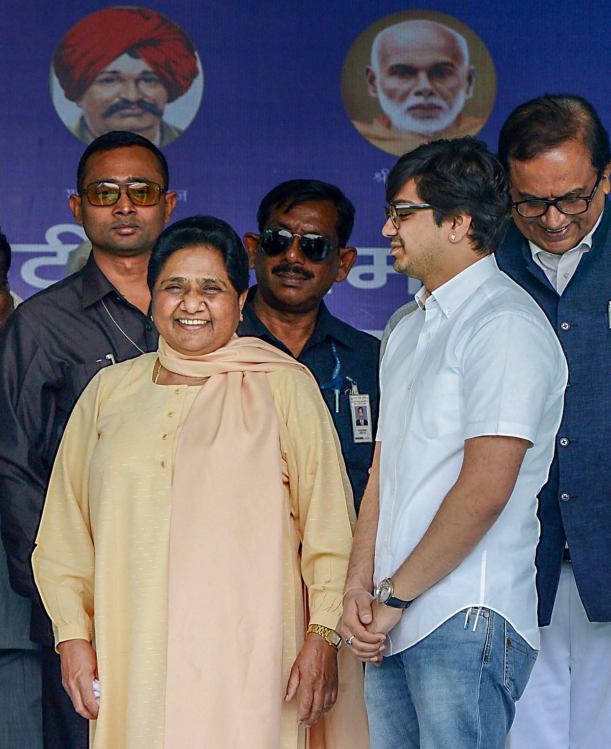 Mayawati with Akash Anand - PTI