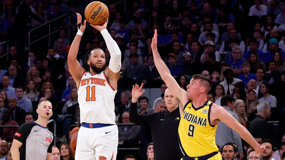 Jalen Brunson in action during Game 1. - null