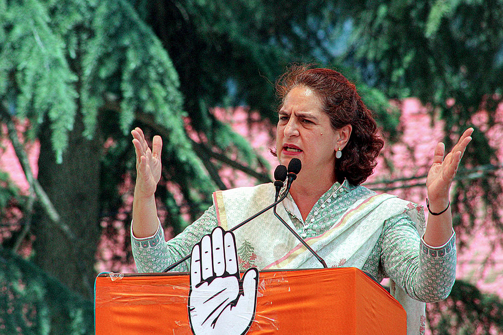 Congress leader Priyanka Gandhi in Kullu