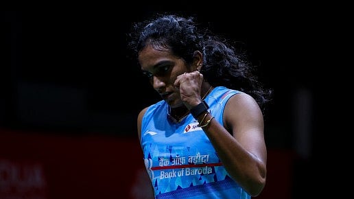 Photo: X/ @bwfmedia : PV Sindhu defeated top-seeded Han Yue of the People's Republic of China in the quarter-final clash of the Malaysia Masters.