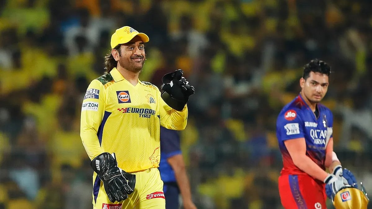 MS Dhoni in action during the first match of IPL 2024 against RCB.  - BCCI 