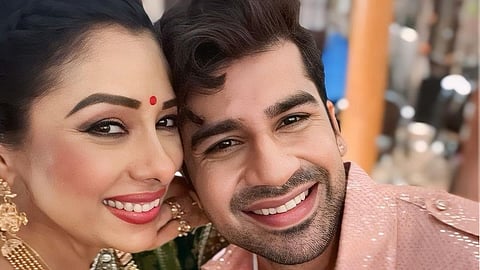 Rupali Ganguly and Aashish Mehrotra on 'Anupamaa' sets