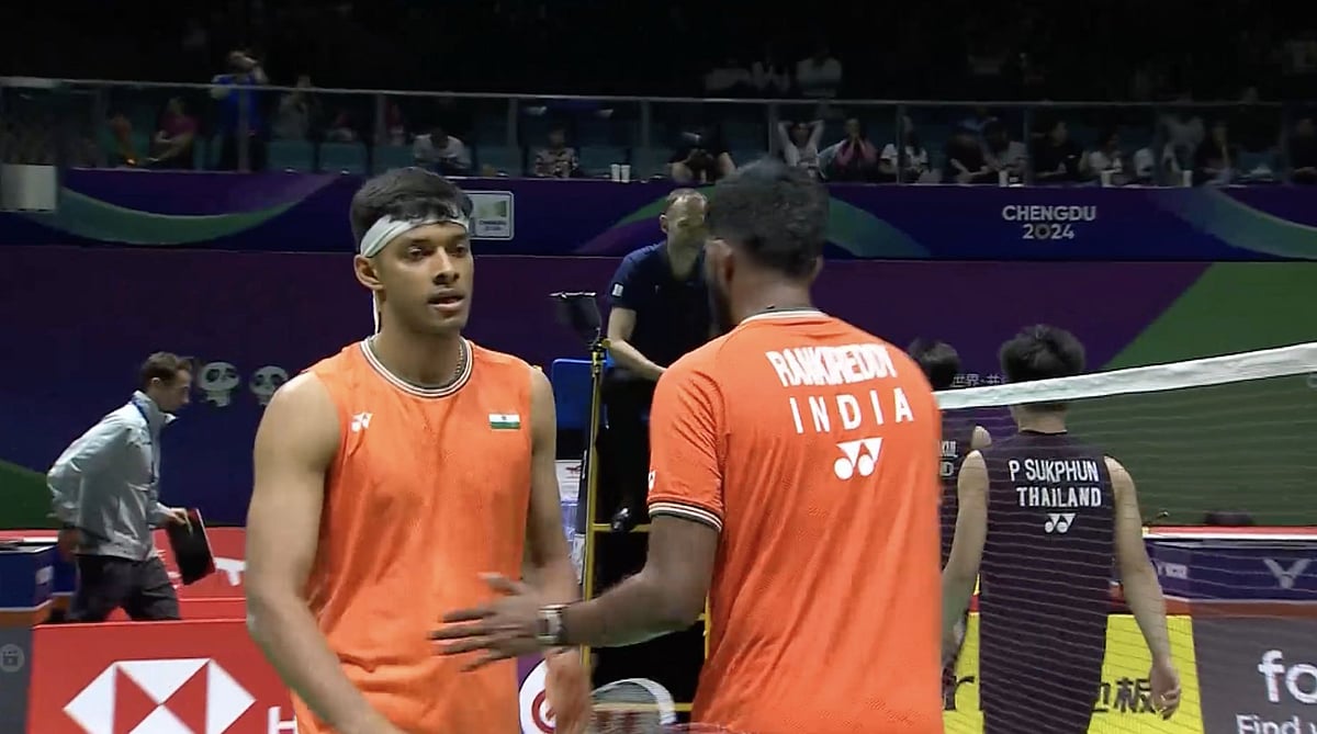 Satwiksairaj Rankireddy and Chirag Shetty. - X/screengrab