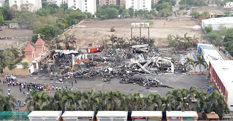 TRP Game Zone fire tragedy site. - PTI