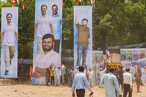 Rahul Gandhi campaigns in Delhi