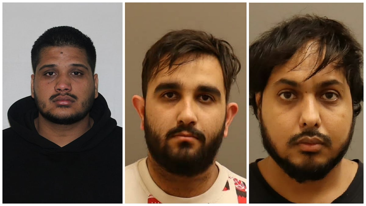 L to R: Arrested accused in Nijjar killing case Kamalpreet Singh, 22, Karan Brar, 22, and Karanpreet Singh, 28.  - bc-cb.rcmp-grc.gc.ca