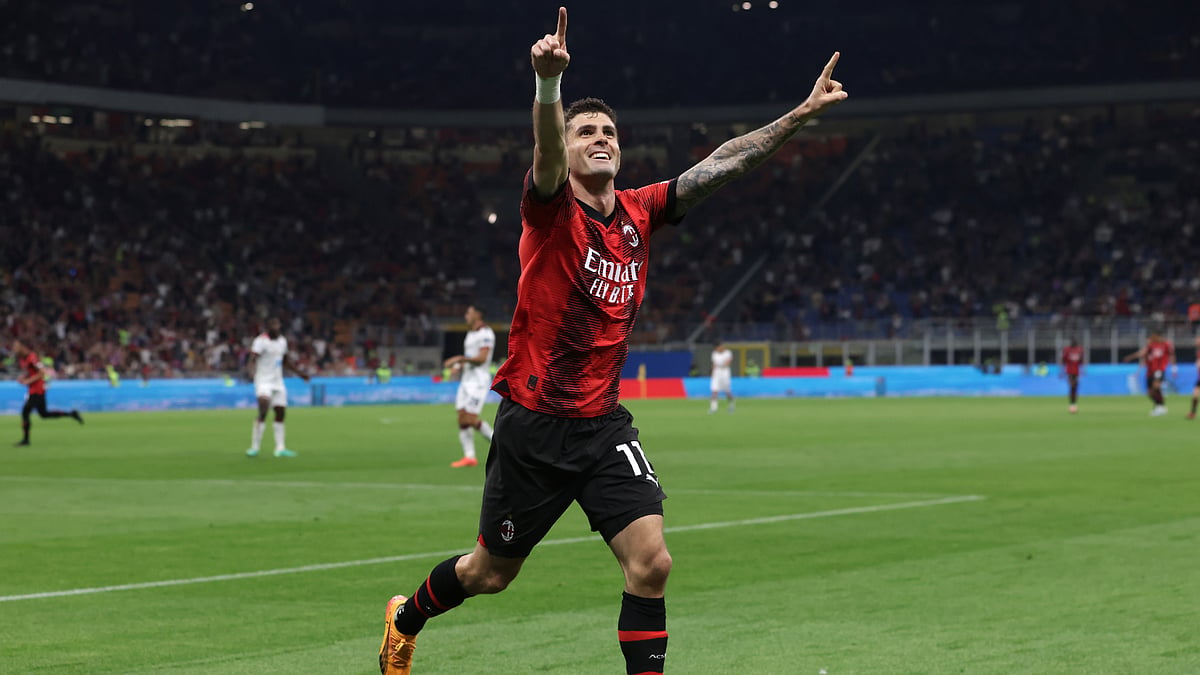 Christian Pulisic was twice on target for Milan on Saturday