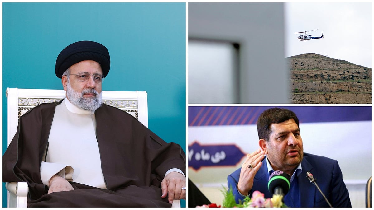 As per the Iranian constitution, if Ebrahim Raisi (L) dies, the country's first vice president, Mohammad Mokhber (bottom R), would become president