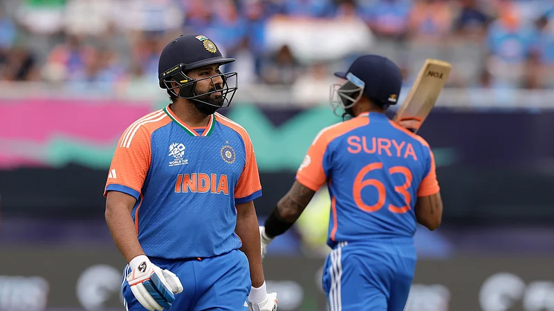 Rohit Sharma and SKY in T20 WC 2024. AP Photo