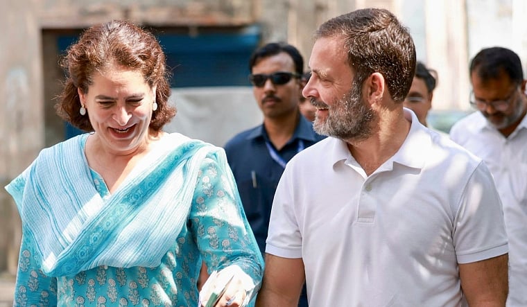 Congress MP Rahul gandhi with sister Priyanka Gandhi | - PTI