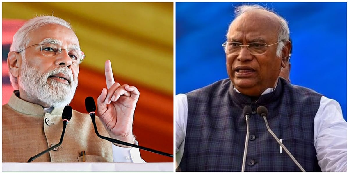 PTI : PM-elect Narendra Modi (L) and Congress chief Mallikarjun Kharge | 