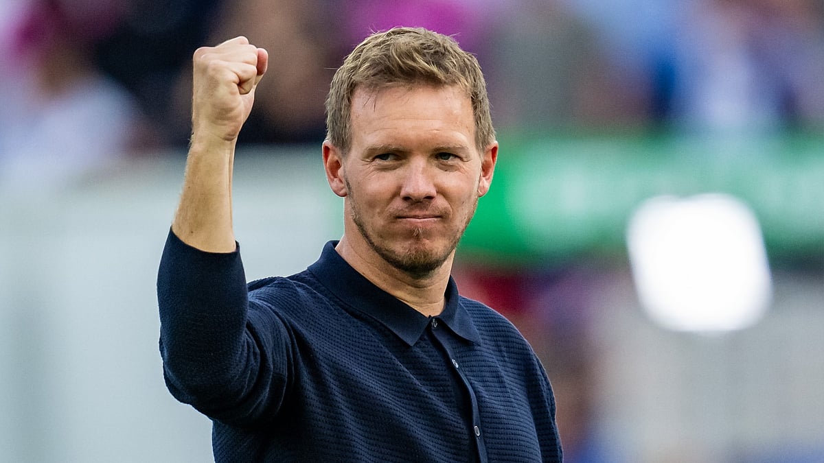Julian Nagelsmann celebrates Germany's win over Hungary in Euro 2024. - null