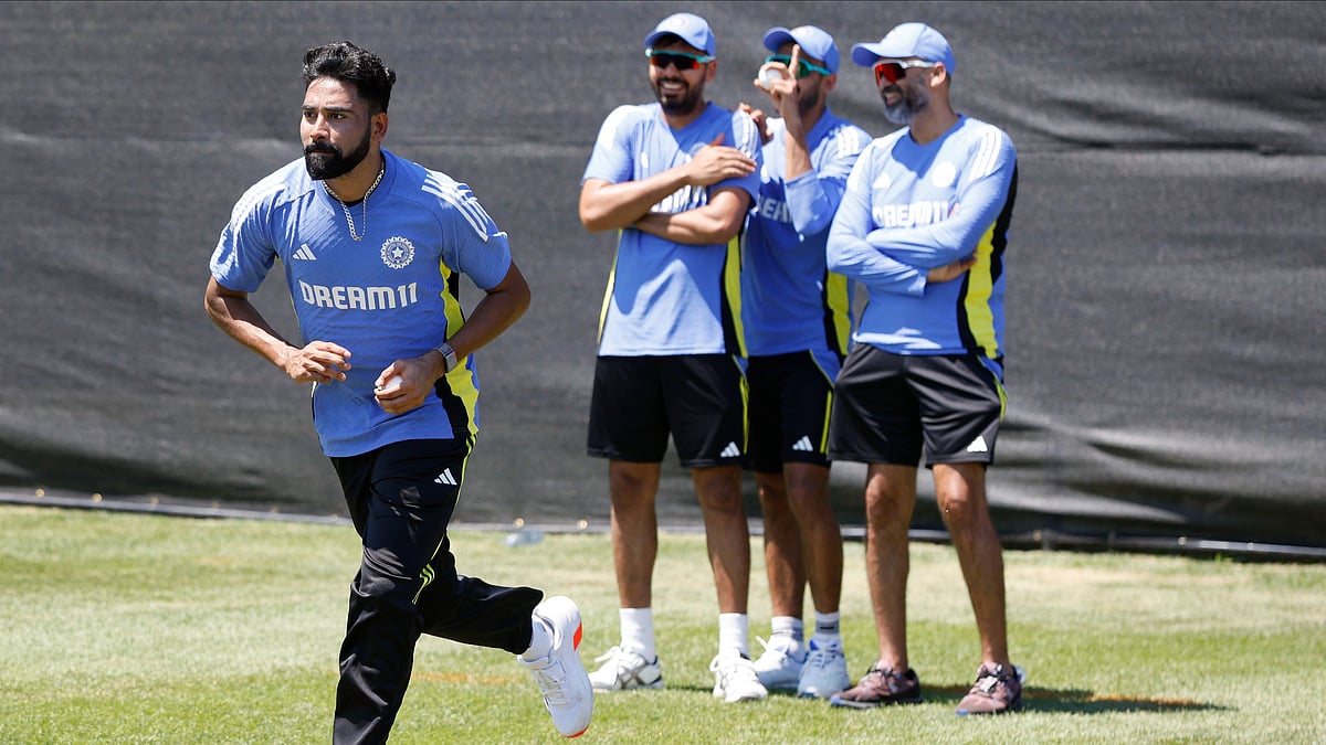 Photo: X/ @BCCI : Mohammad Siraj during the practice session ahead of the first match against Ireland in the ICC T20 World Cup 2024.