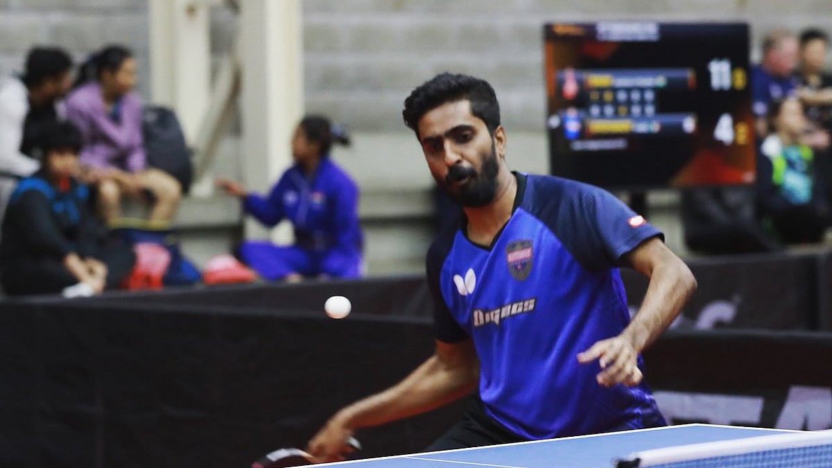 X/Sathiyan Gnanasekaran Oly : File photo of Indian table tennis player Sathiyan Gnanasekaran.