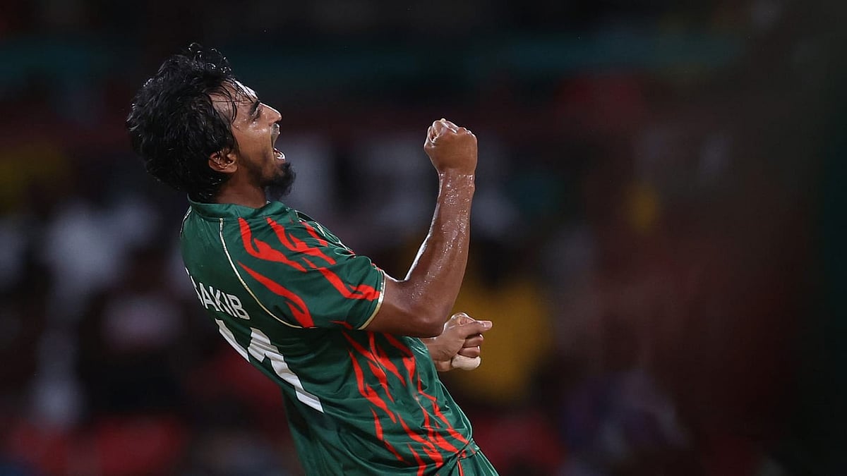 Tanzim Hasan Sakib takes four wickets, Nepal vs Bangladesh, T20 World Cup 2024 match 37, ICC photo
