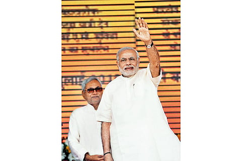 Nitish Kumar with Prime Minister Narendra Modi