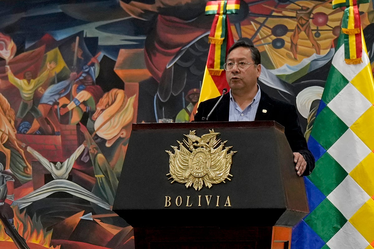 Juan Karita/AP : Bolivian President Luis Arce speaks during a press conference the day after troops stormed the presidential palace in what he called a coup attempt, in La Paz, Bolivia, Thursday, June 27, 2024.