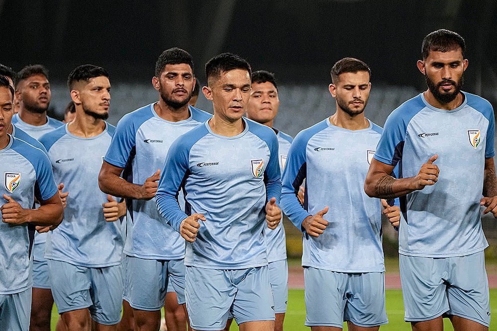 | Photo: PTI/Swapan Mahapatra : FIFA World Cup Qualifier: India vs Kuwait