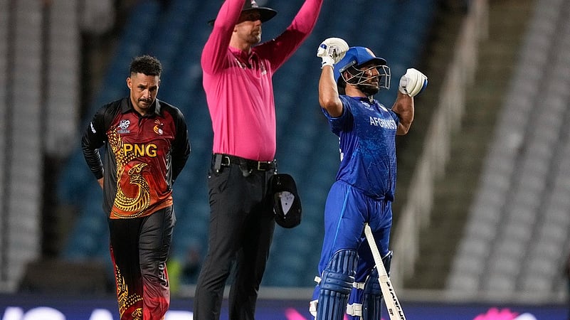 Gulbadin Naib hits six, Afghanistan beat Papua New Guinea, ICC T20 World Cup 2024 match 29, AP photo
