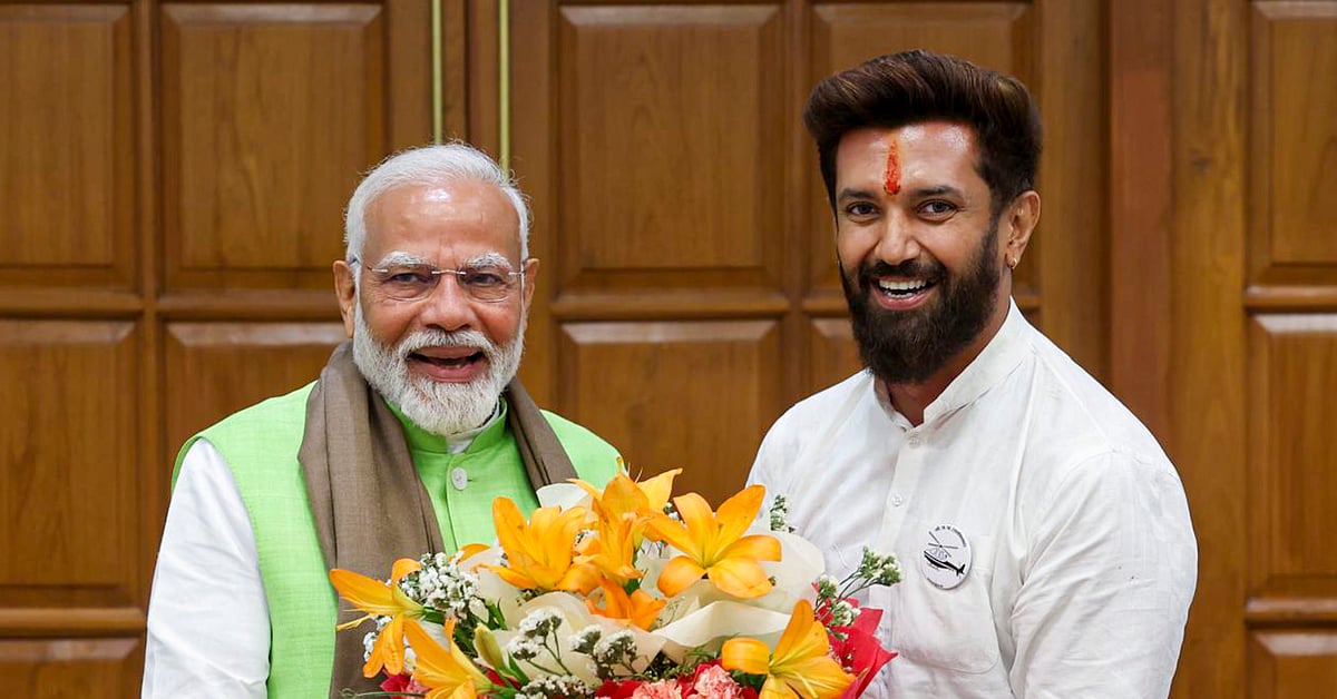 PTI : Lok Janshakti Party (Ram Vilas) chief Chirag Paswan and PM Modi|