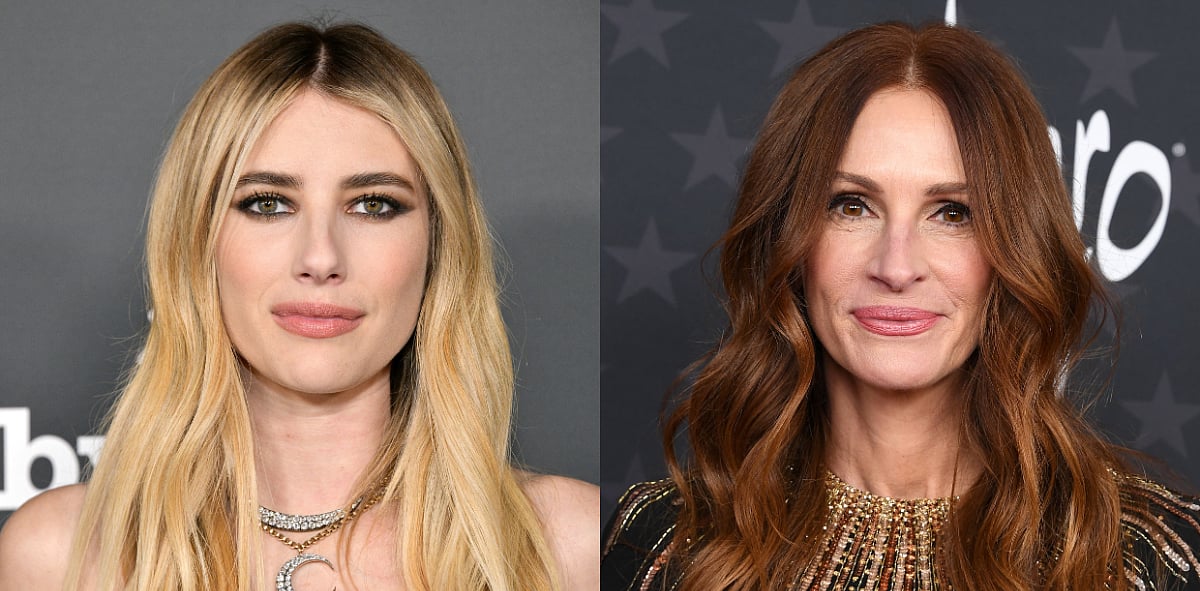 X : Emma Roberts with her aunt Julia Roberts
