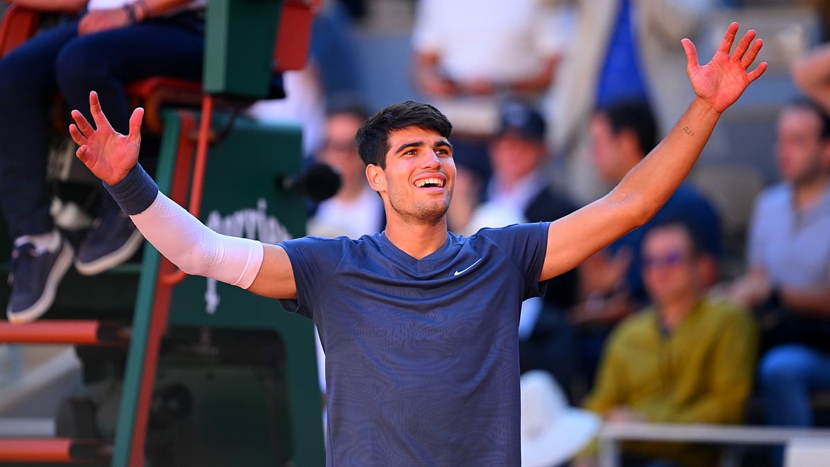 Carlos Alcaraz (21 years and 33 days) is the youngest player in the Open Era to reach the men's singles finals in Grand Slam events on clay, grass and hard court. - null