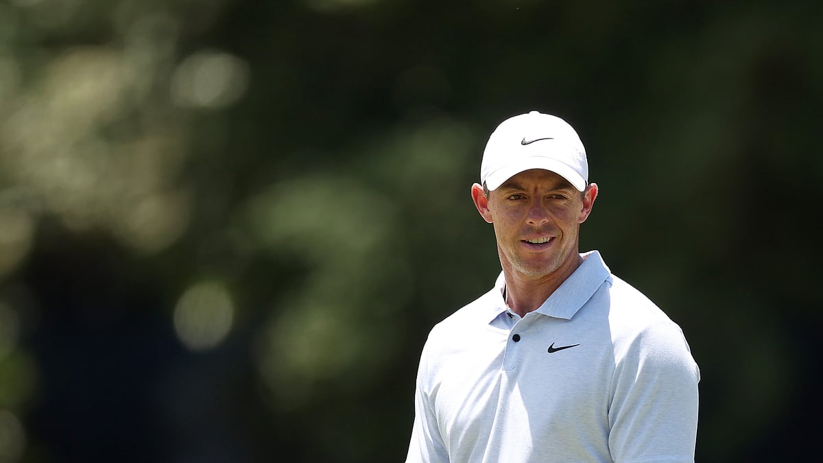 Rory McIlroy was all smiles during his US Open practice round on Tuesday - null