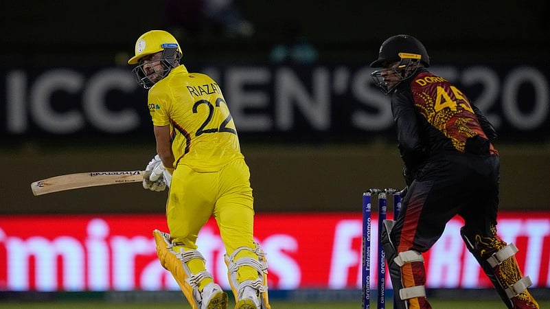 Riazat Ali Shah bats, PNG vs Uganda, ICC T20 World Cup 2024 match 9, AP photo 