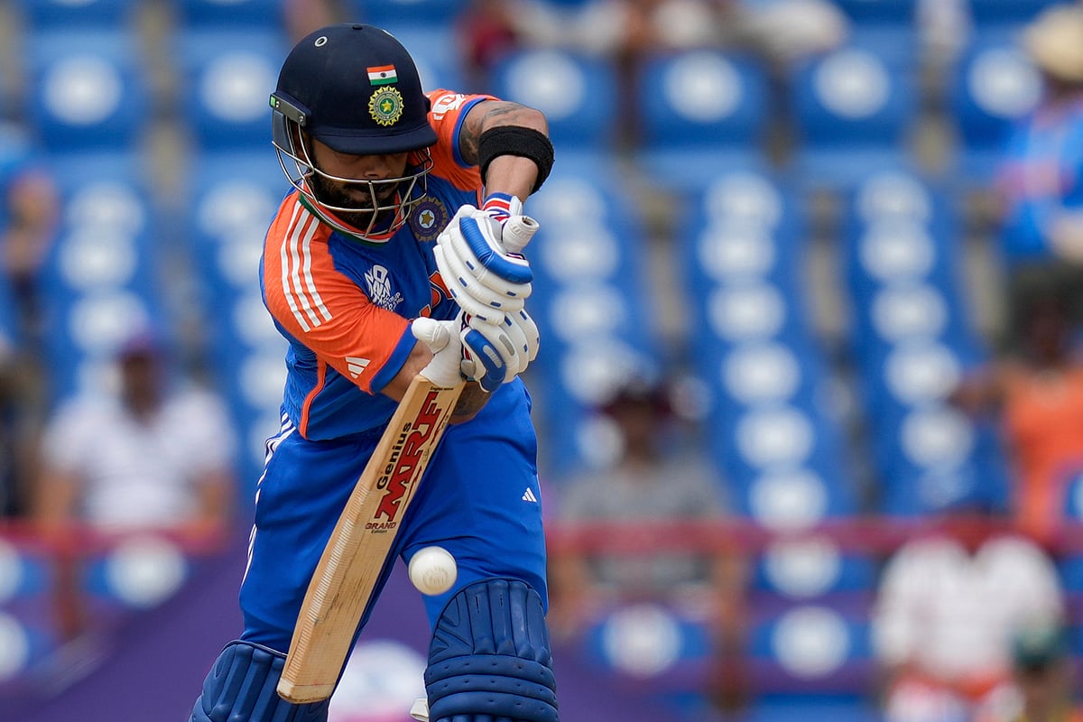 (AP Photo/Ramon Espinosa)

 : India's Virat Kohli plays a shot 
