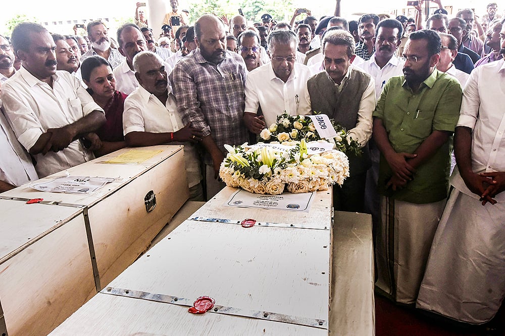 Bodies of Kuwait fire victims arrive in Kochi photo 2