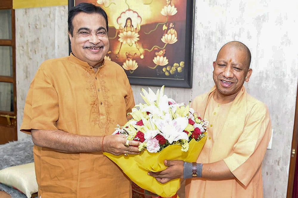 Nitin Gadkari with UP CM Yogi Adityanath