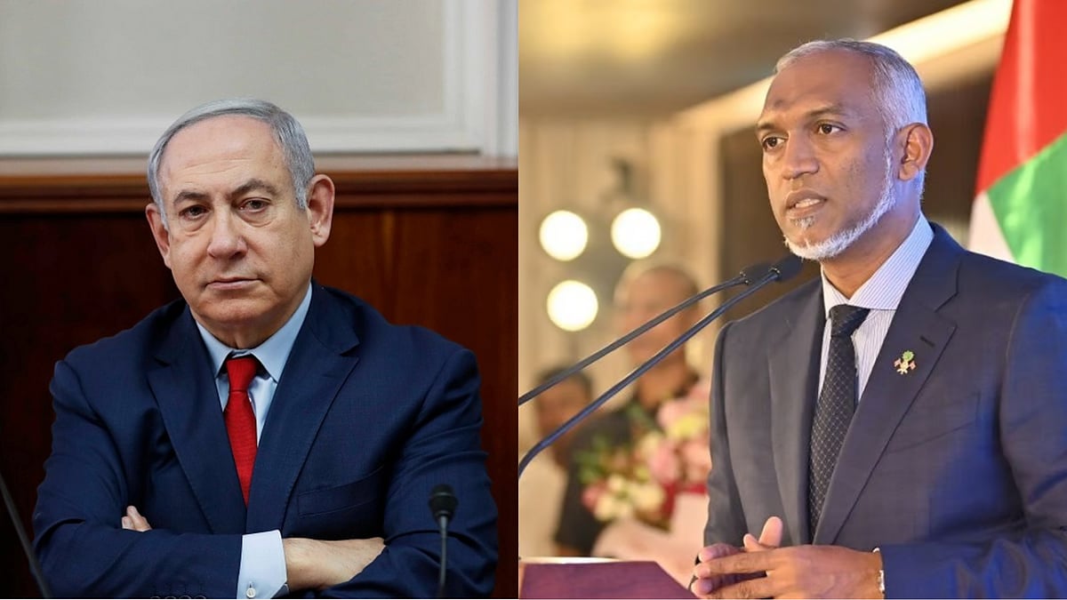 AP  : Israeli Prime Minister Benjamin Netanyahu | Maldives President Mohammed Muizzu 