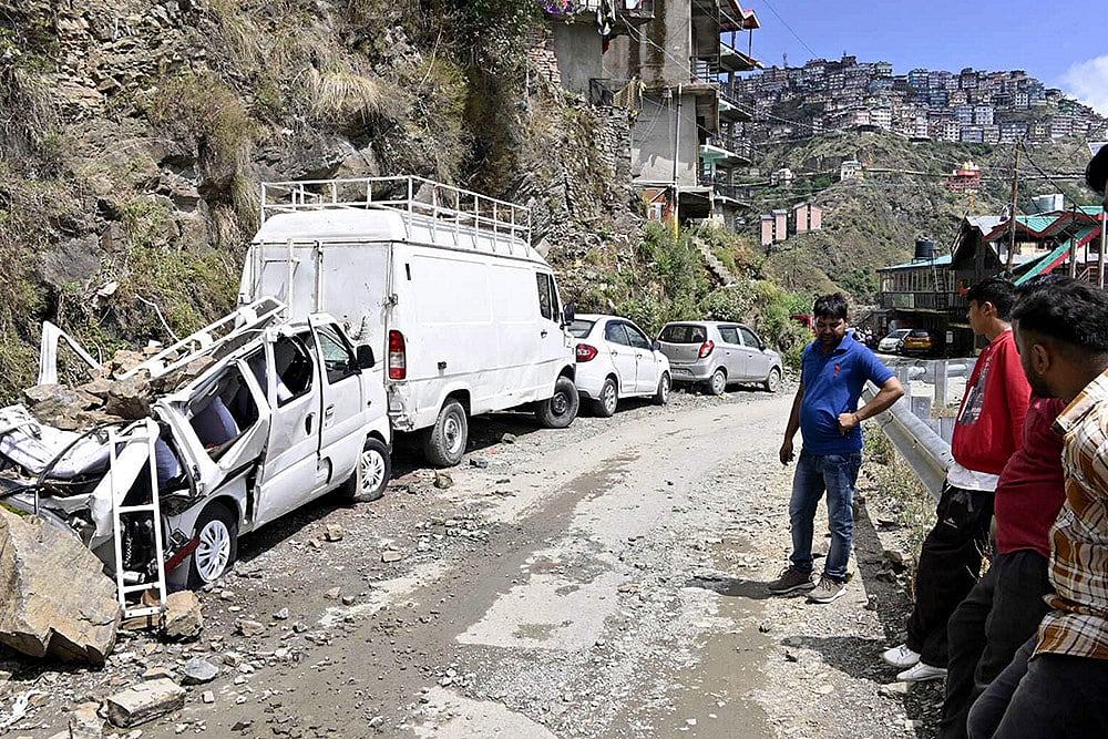 landslide afer rainfall in Shimla