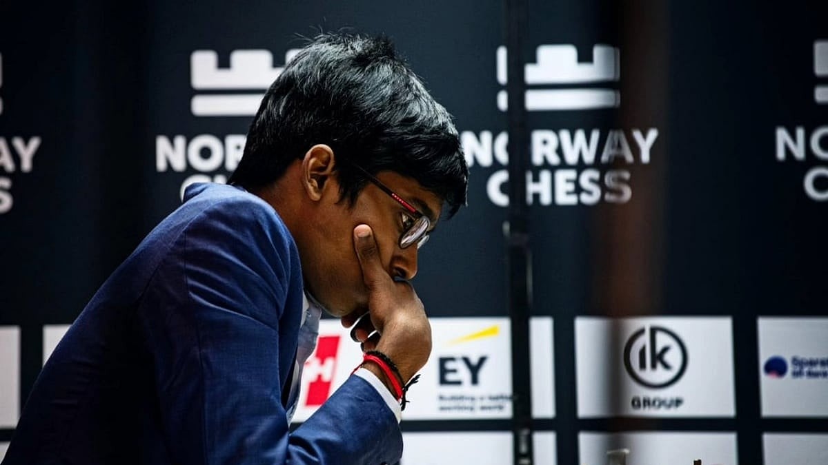 X | Sai Media  : Indian Grandmaster R Praggnanandhaa at Norway Chess 2024. 
