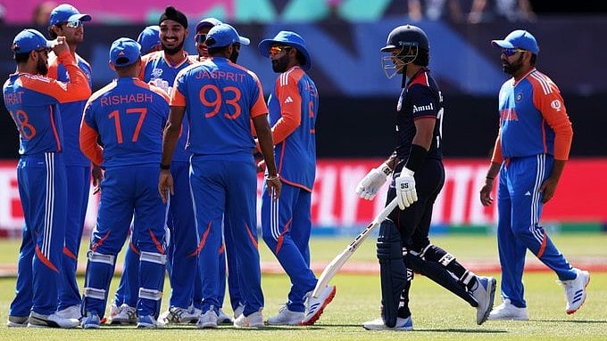 T20WorldCup/X : India defeated USA by 7 wickets.